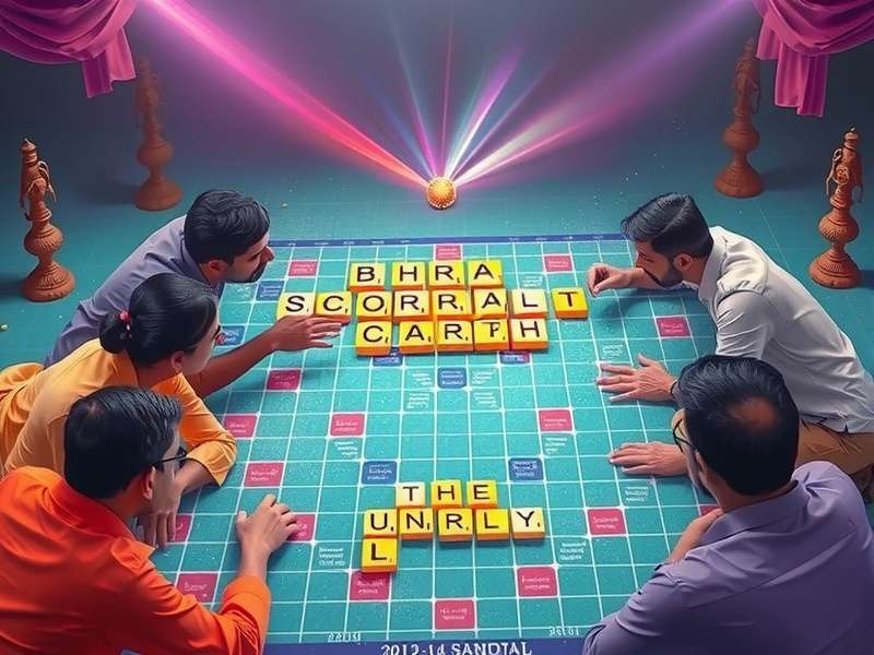Bharat Scrabble Game Board with Hindi Words